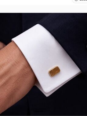 Vintage Krementz Amber Bullet-Back Cufflinks + Black Stud Dress Set